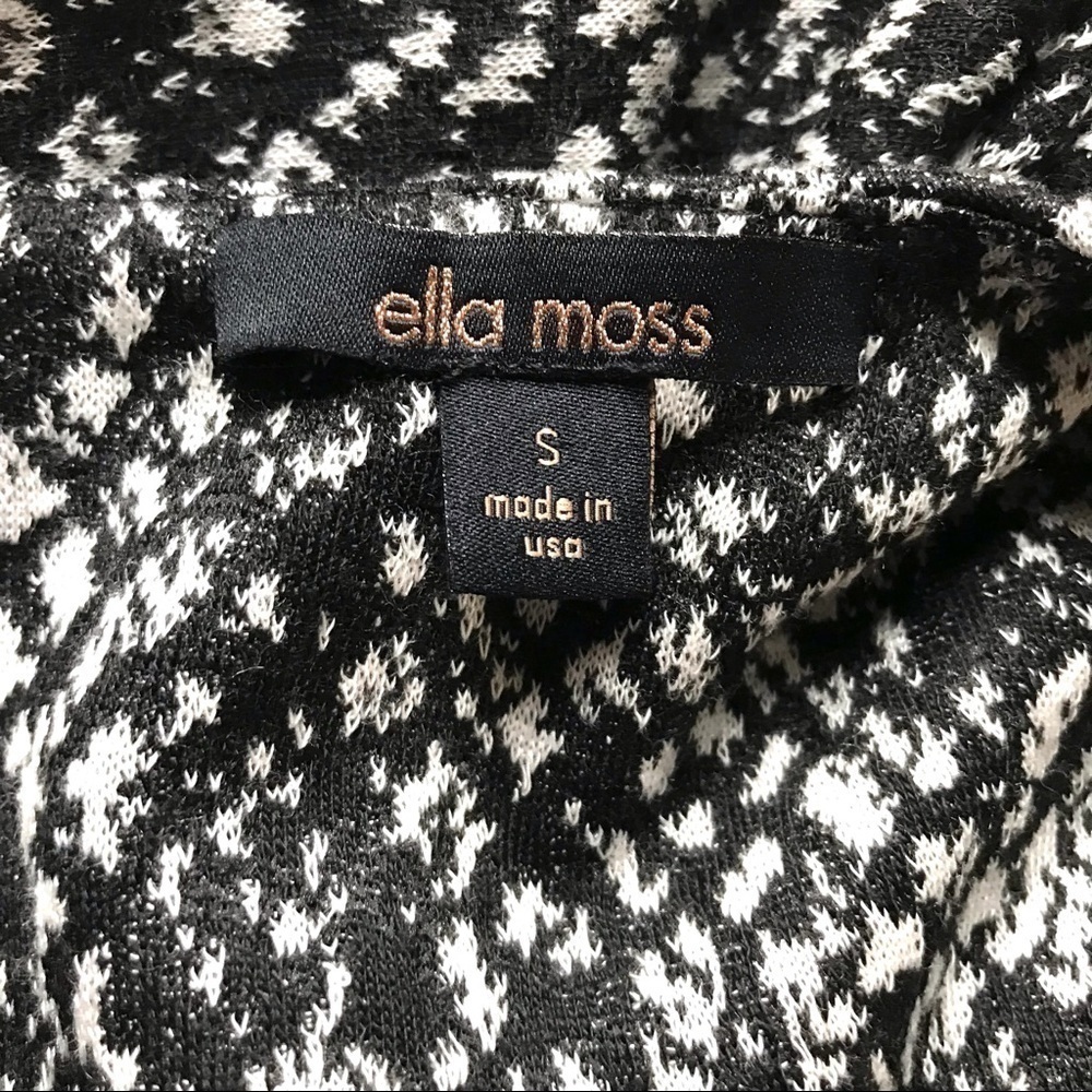 ELLA MOSS S Black and White long sleeve knit top Size Small - Picture 8 of 14